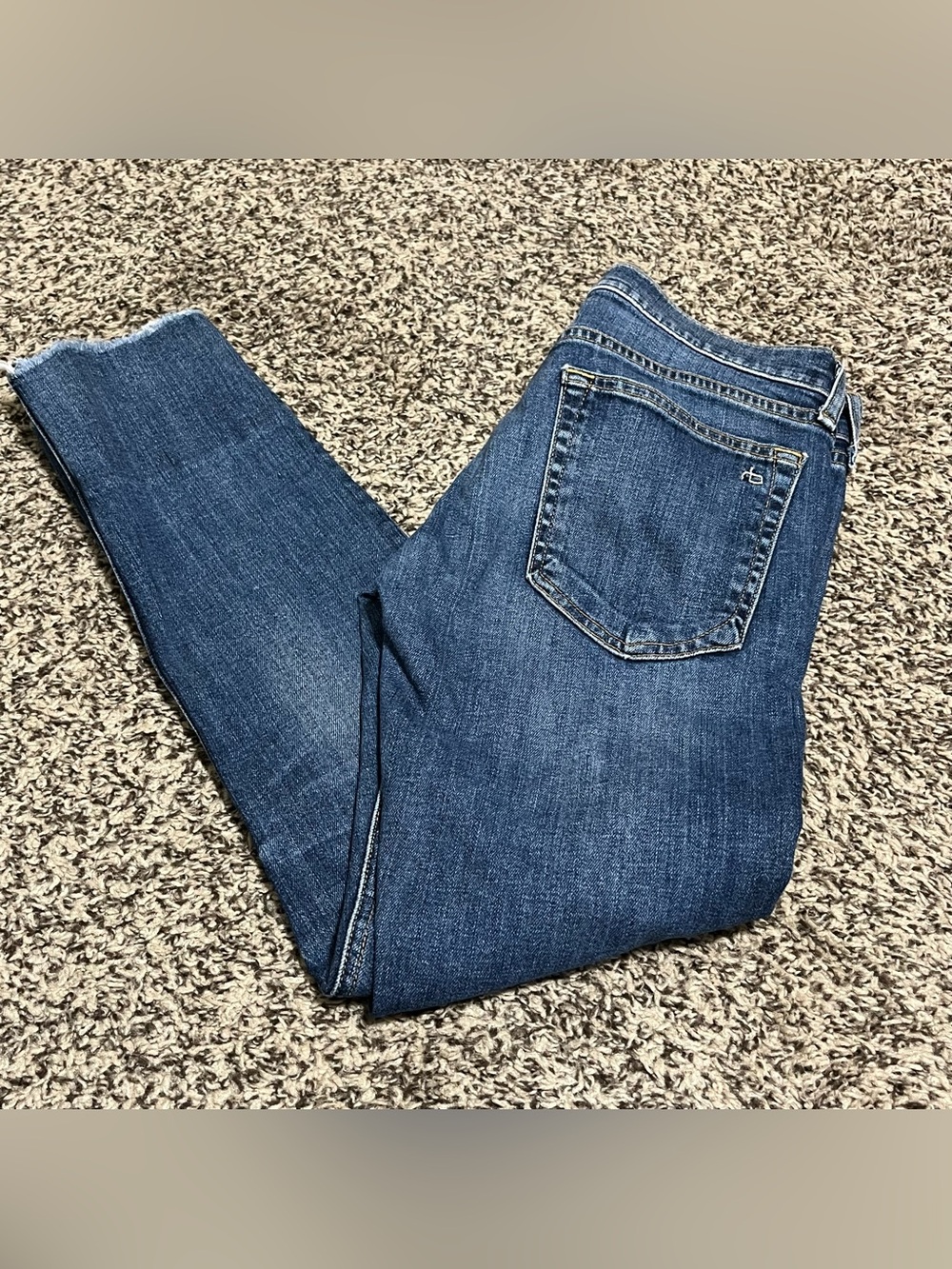 rag & bone Indigo Skinny Jeans with Frayed Hem Size 25 “Like New”